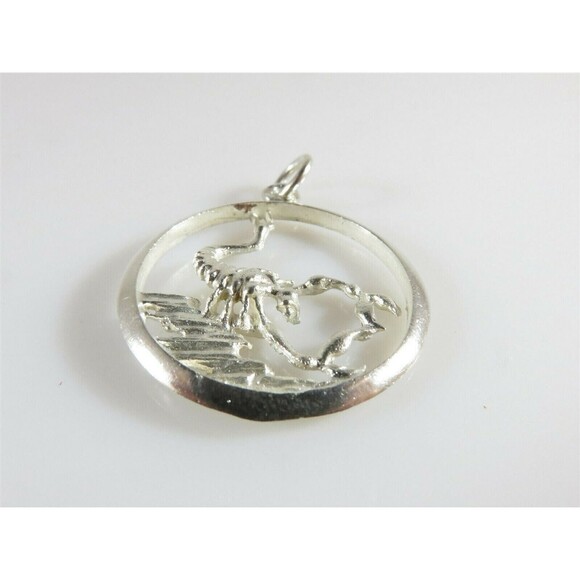Unisex Scorpio Horoscope Sign 833 Portugal Silver Pendant or Charm 1 1/8" - Picture 2 of 7